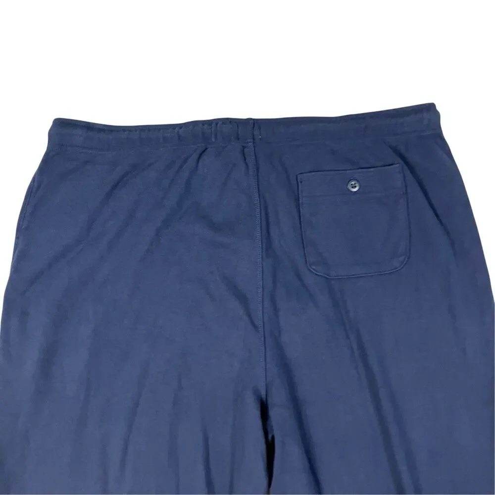 J.Crew Heritage Brushed Rib Knit Jogger Pants Mens XL Navy Cotton Drawstring